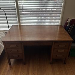 Solid Wood Desk with 6 Drawers