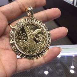 10k Gold Solid Coin With Bezel Together Deal Diamond Cuts ..