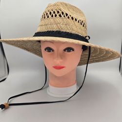 Goldcoast Sunwear Wide Brim Straw Lifeguard SunHat