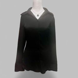 Silk Black Button Up