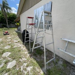 2 Aluminum Ladder 6’ Feet 