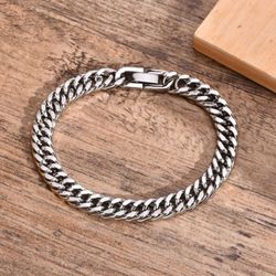 New Double-Sided Cuban Link Chain Bracelet accessories gift jewelry
