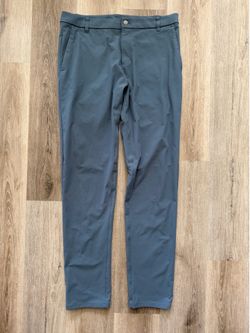 Lululemon ABC Trouser Pants 36 Tall Gray Blue Athletic Stretch Casual Mens