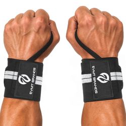 EVMT Premium Wrist Wraps for Weightlifting | Durable Lifting Straps for Enhanced Wrist Support | Perfect for Strength Training, Gym Workouts & General