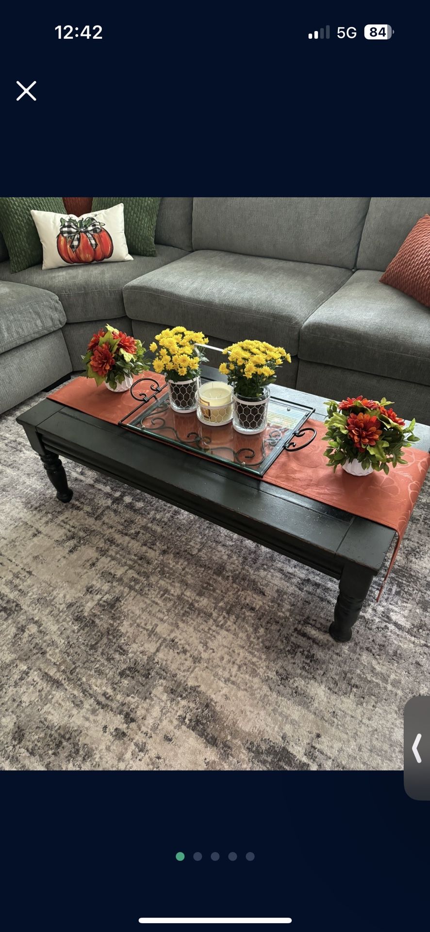 Distressed Black Farmhouse Coffee Table