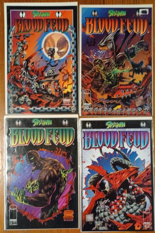 Spawn Blood Fued Four Comic Lot 1-4 Complete Set Cartoon Show Movie