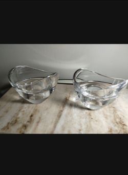 NAMBÉ CRYSTAL VOTIVE CANDLEHOLDER SET OF 2 - 4.5"×3.5" / M06