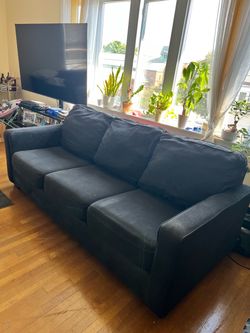 Dark Gray 3-Seat Fabric Sofa-bed