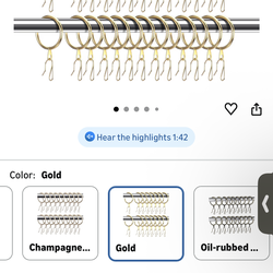 Curtain rings set of 60