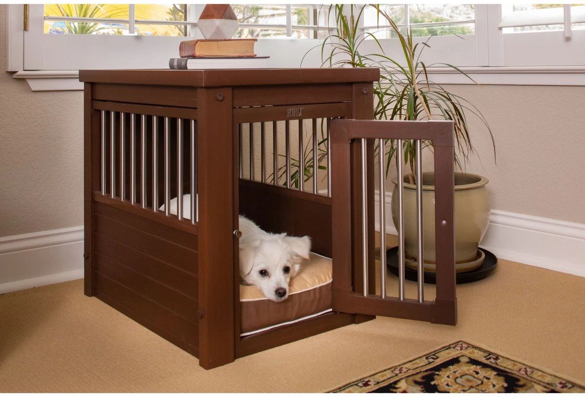 New Age Pet ecoFLEX Single Door Furniture Style Dog Crate & End Table