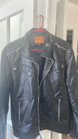 American Boy Jeans Men's Faux Black Leather Jacket - Size Xl