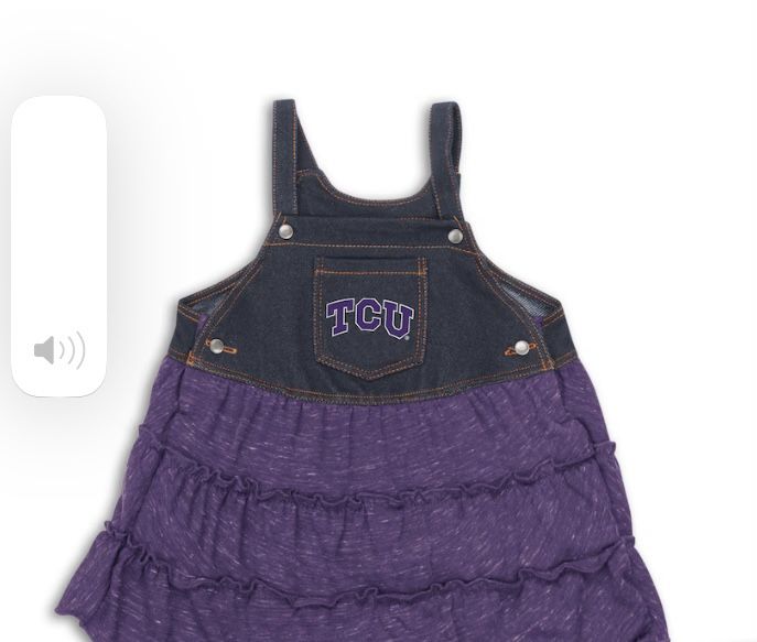 TCU/ University Gear Girls Infant Colosseum Purple/Denim TCU Horned Frogs Sandlot Overall Dress & Bloomer Set Sz:3-6