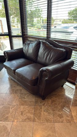 FREE Brown leatherette sofa loveseat