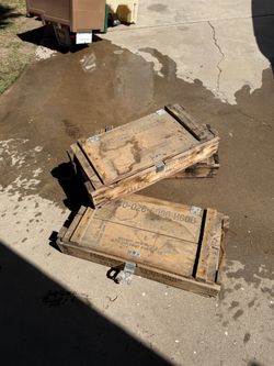 Wooden Ammo Boxes, With Hasp