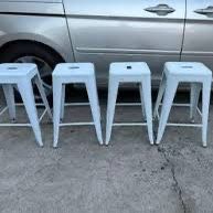  Commercial Grade 24" High Backless Metal Indoor-Outdoor Counter Height Stool with Square Seat