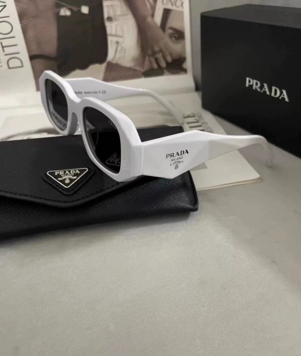Prada white sunglasses