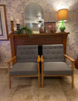 MCM, Modern Cute Grey/Wood Chairs