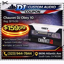 Chauvet DJ Obey 10 DMX Lighting Controller 128-Ch 8-Fader Light System 🚨 Payment Options Available 🚨 No Credit Needed 🚨 