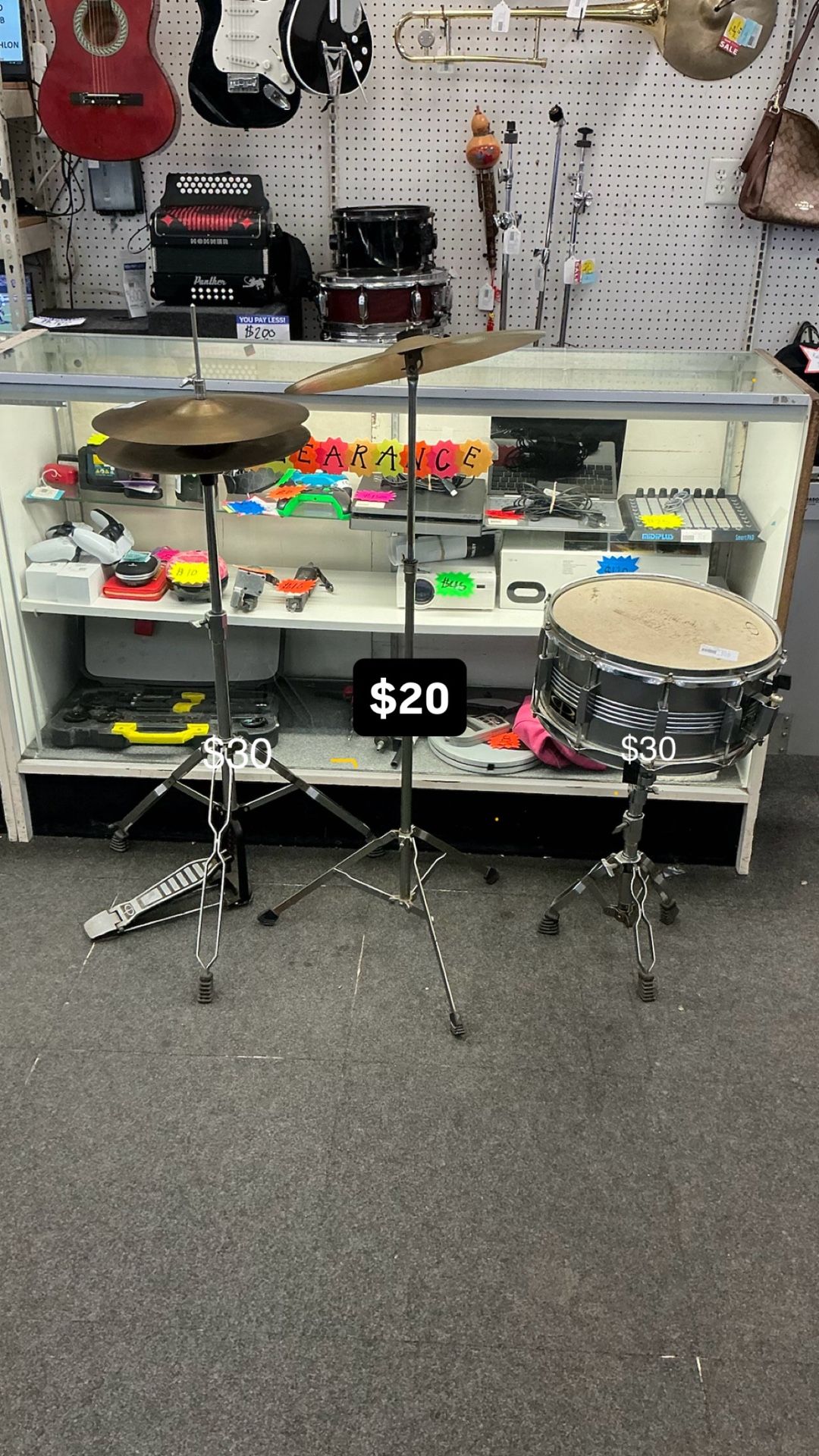 Drums. Cymbals. With Stand