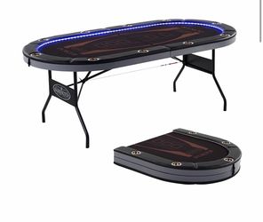 Foldable Poker Table with LED Lights