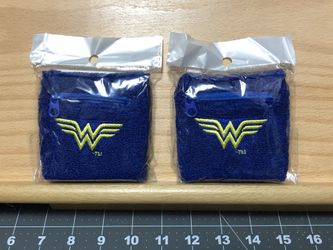 Wonder Woman Logo Wrist Sweat Bands w/ Zipper Storage