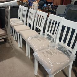 White Farmhouse Style Dining Chairs 