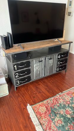 Industrial metal and wood console / stand