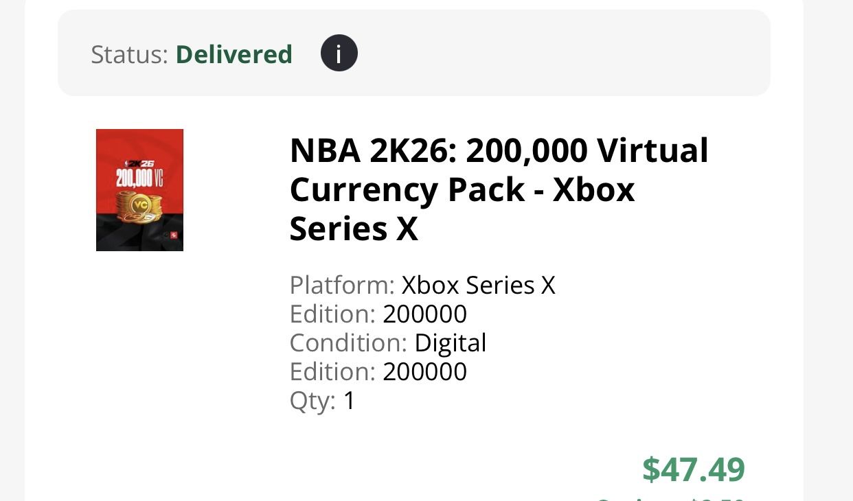 Xbox NBA2k26 VC