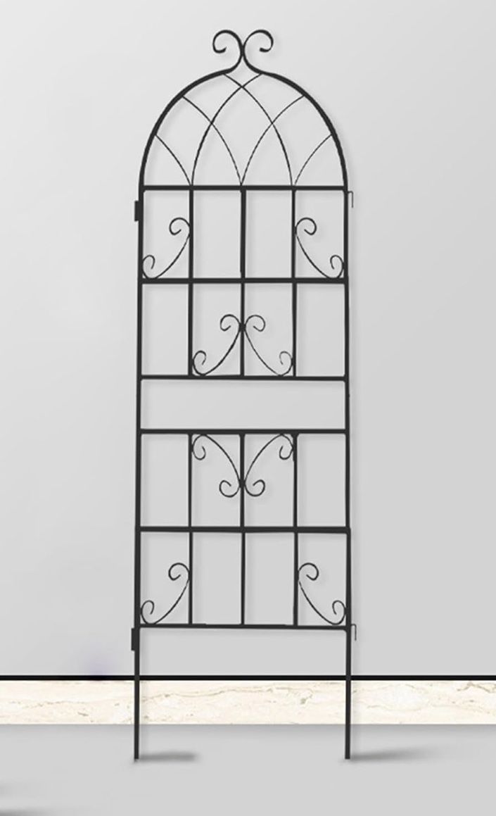  Garden Trellis for Climbing Plants, Plant Support Screen Trellis for Flowers Vine Vegetable Indoor Outdoor, Black, White(Color:Black,Size:150 * 50cm/