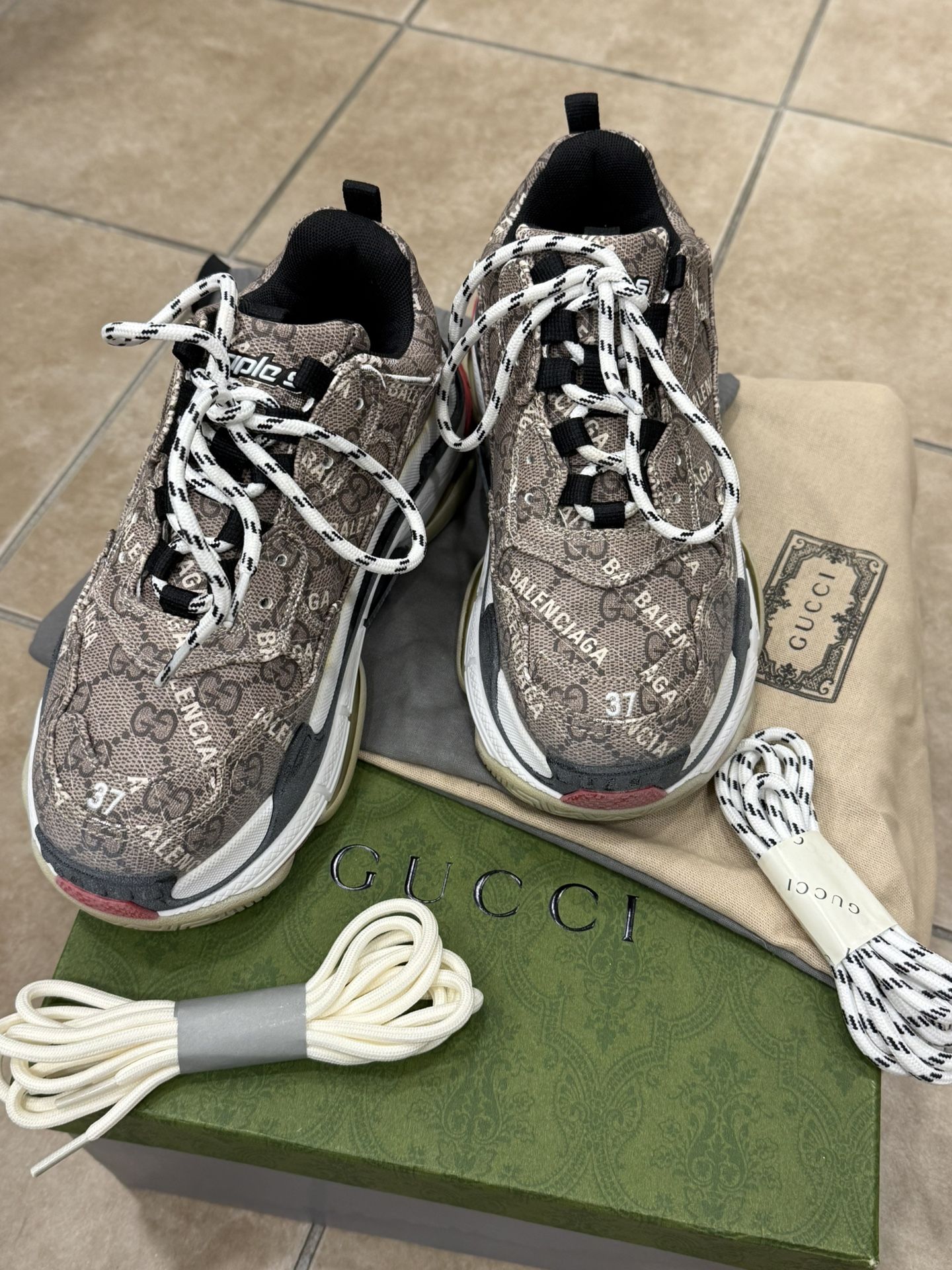 Gucci x Balenciaga Triple S trainers new in box Size US