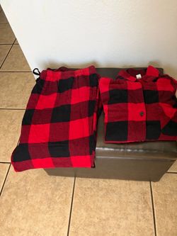 Red Buffalo Plaid Flannel Pajama Set XXL