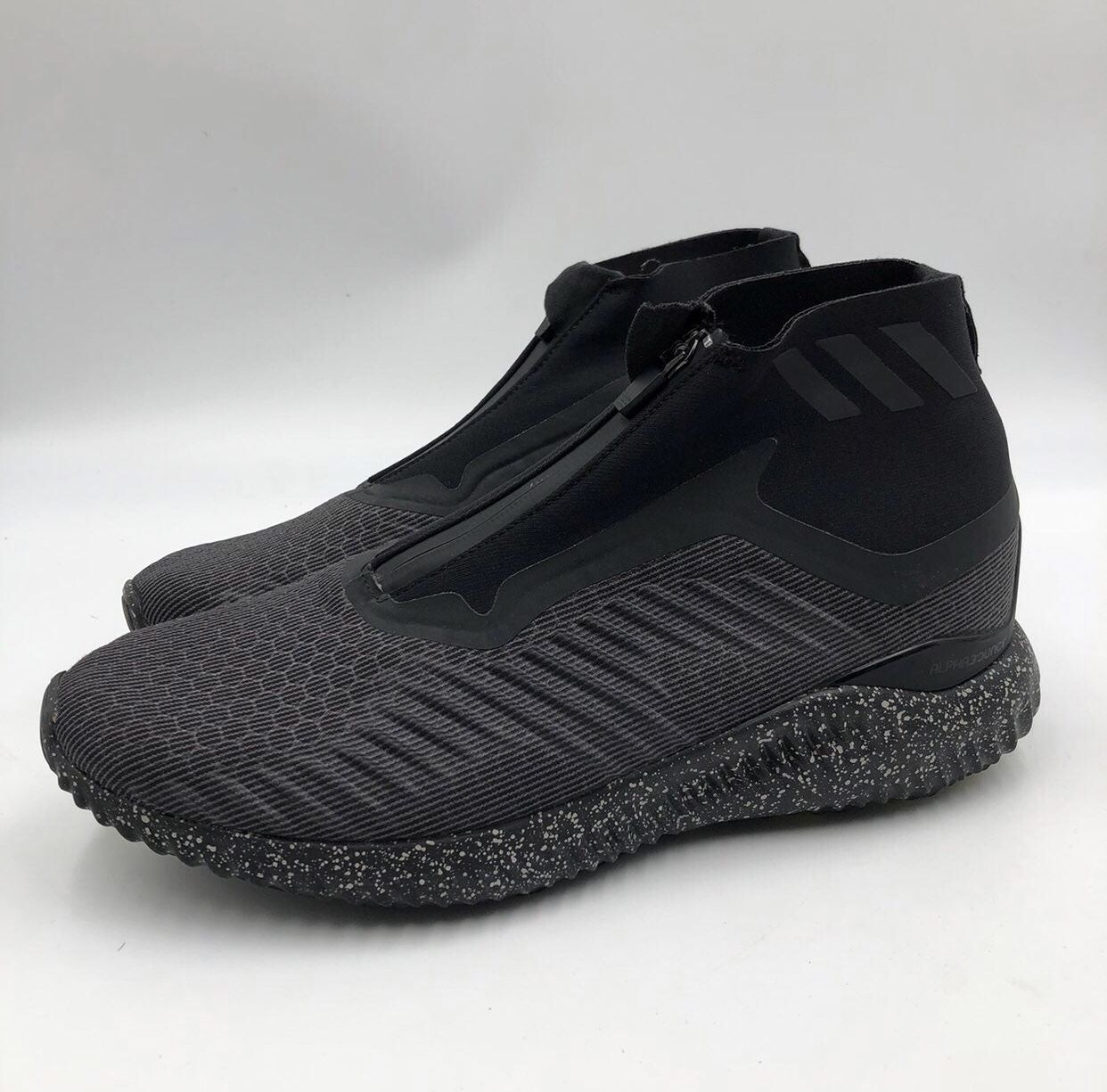 Adidas Mens Alphabounce Zip BW1386 Black Mid Top Running Shoes