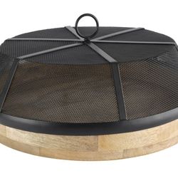 Gourmet Basics by Mikasa Wooden Round Lazy Susan with Cover