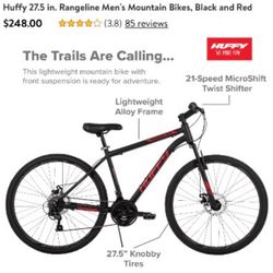 Huffy 27.5 in. Rangeline Men's Mountain Bikes, Black and Red