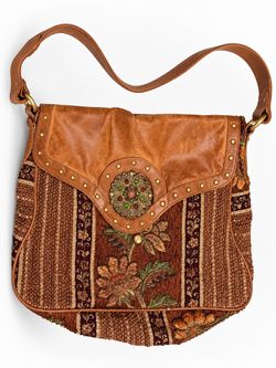 Boho Embroidered Crossbody Saddle Bag