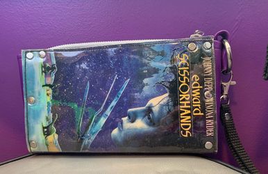 Edward Scissorhands VHS cover handmade clutch bag