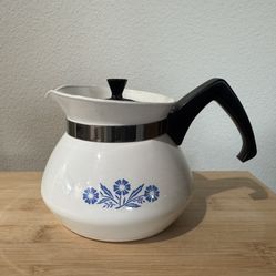 Vintage Corning Ware Blue Cornflower Coffee Pot/Carafe - 3 Cups