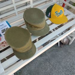 Vintage Military And Seattle Sonics Caps