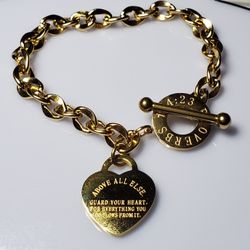 Proverbs Yellow Gold Plated Bracelet 