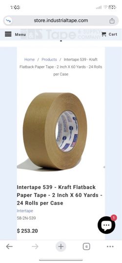 74941 Industrial 539 Medium Grade Flatback Tape, 48Mm Width, 54.8M Length, Brown