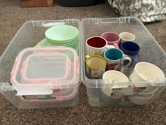 Mixed Mugs, Bowls, and Food Storage Set