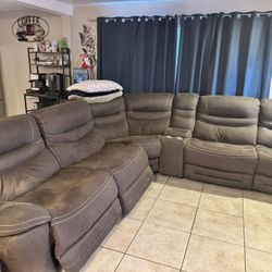L Shape Sofa 4 Recliners 