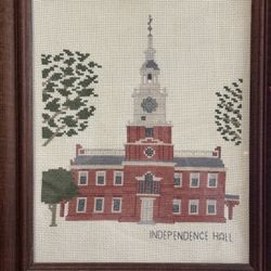 Detailed Cross Stitch Of Independence Hall