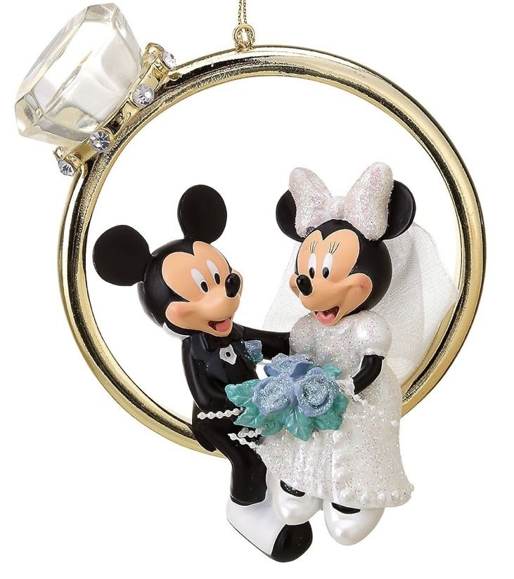 Disney Mickey And Minnie Wedding Ring Ornament