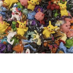 24 pcs Pokemon Mini PVC Action Figures Pikachu Cake Tops Toys For Kids Party