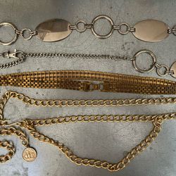 3 Vintage Metal Belts
