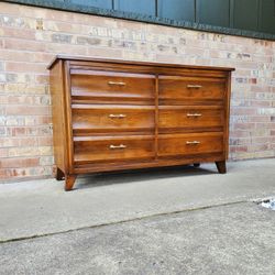 Mid Century Modern 6 Drawer Lowboy Dresser Vintage 