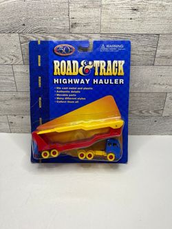 Vintage Maisto Multicolor ‘1997 Road & Track Mercedes Car Transport Tractor / Highway Hauler •Die Cast Metal • Made in China Scale 1/87
