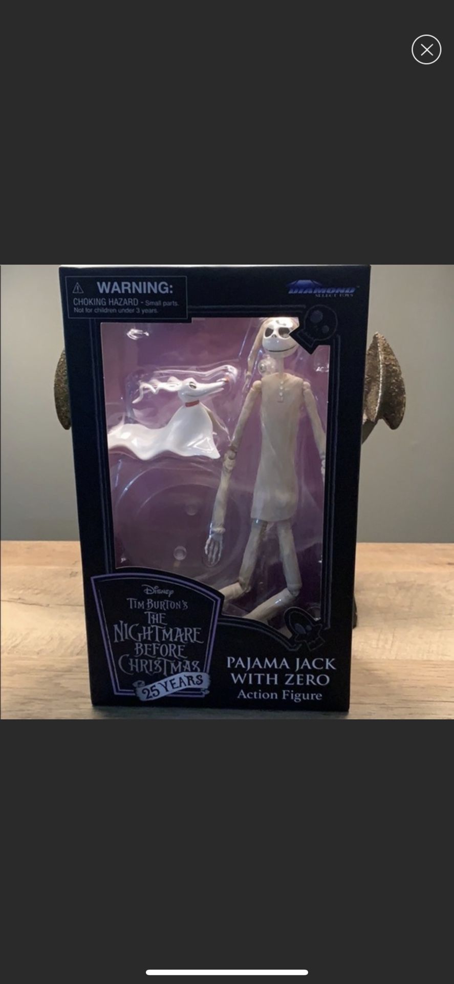 LIMITED EDITION 25th ANNIVERSARY MINT CONDITION BRAND NEW The nightmare before Christmas Pajama Jack with Zero Action Figure