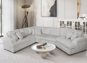 Gray soft cloud luxury sectional sofa sleeper couch